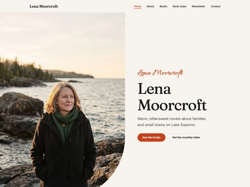 A sample authors website