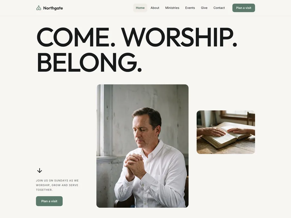A sample churches website